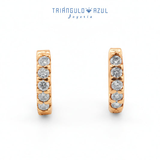 Arracaditas Fer con Diamantes con 0.25 CTS Total en Oro Amarillo con 14K