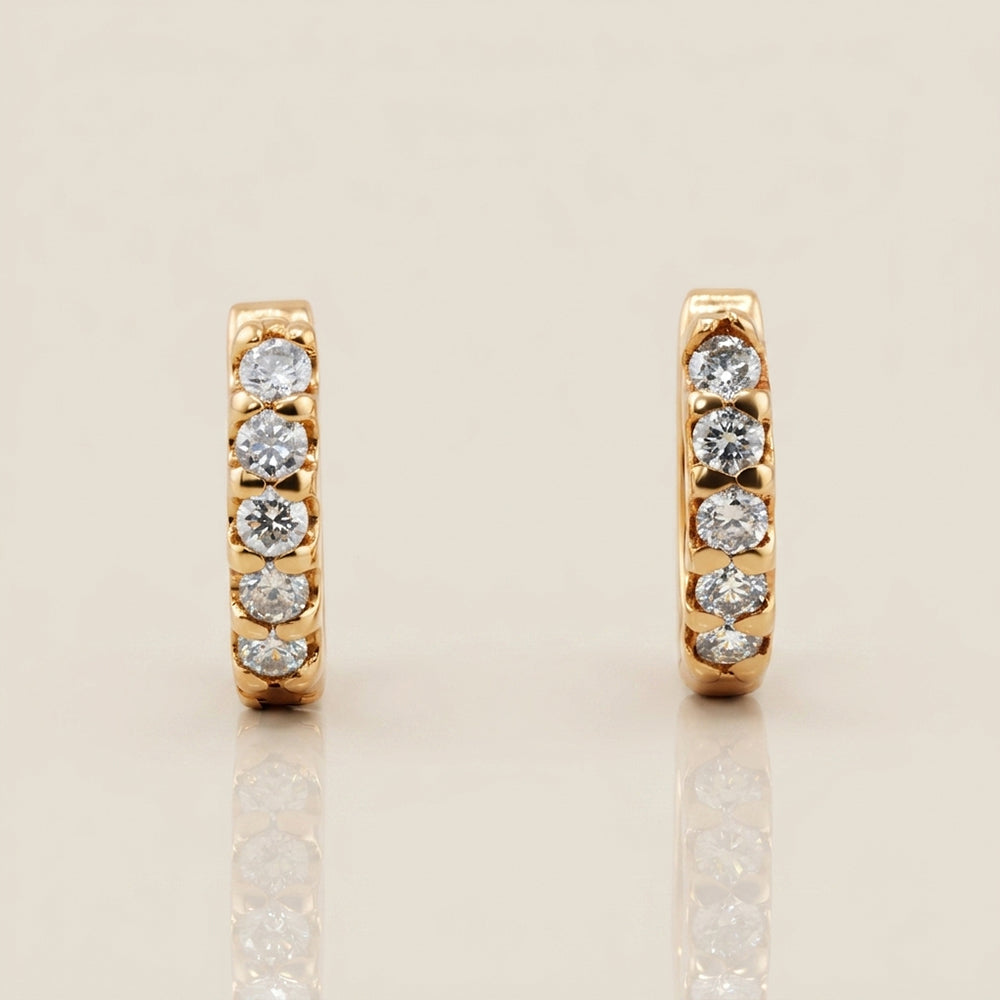 Arracaditas Fer con Diamantes en Oro Amarillo con 14K