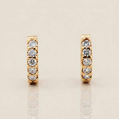 Arracaditas Fer con Diamantes en Oro Amarillo con 14K