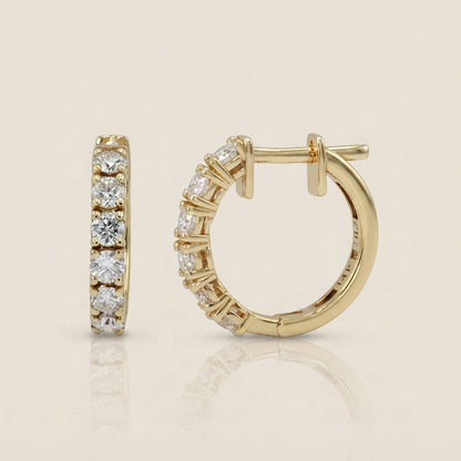 Arracadas Olivia con Diamantes en Oro Amarillo de 14K