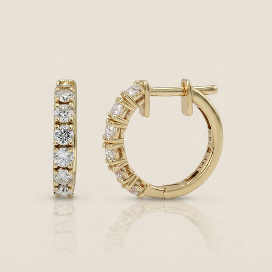 Arracadas Olivia con Diamantes en Oro Amarillo de 14K