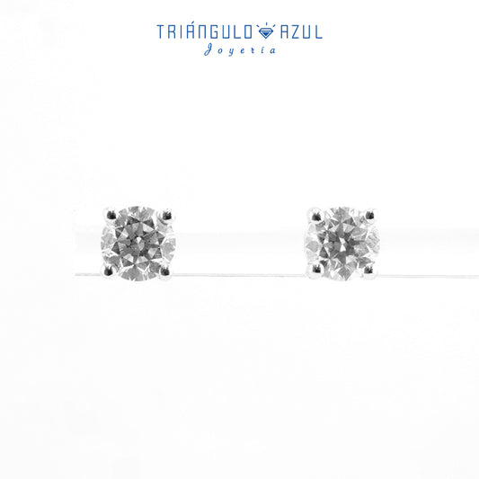 Broqueles de Diamantes con 1.20 CTS Total en Oro Blanco de 14K