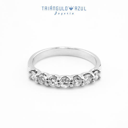 Churumbela Tipo U de Diamantes con 0.62 CTS Total en Oro Blanco de 14K