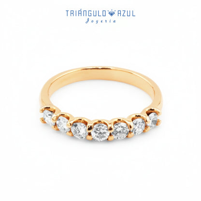 Churumbela Tipo U de Diamantes con 0.60 CTS Total en Oro Amarillo de 14K