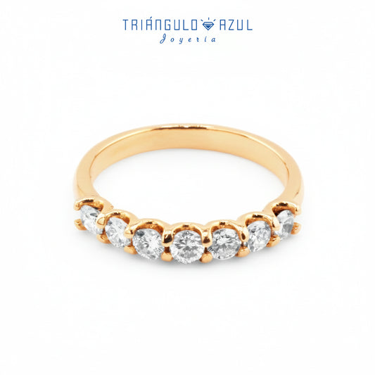Churumbela Tipo U de Diamantes con 0.60 CTS Total en Oro Amarillo de 14K