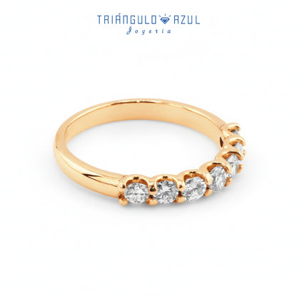 Churumbela Tipo U de Diamantes con 0.60 CTS Total en Oro Amarillo de 14K