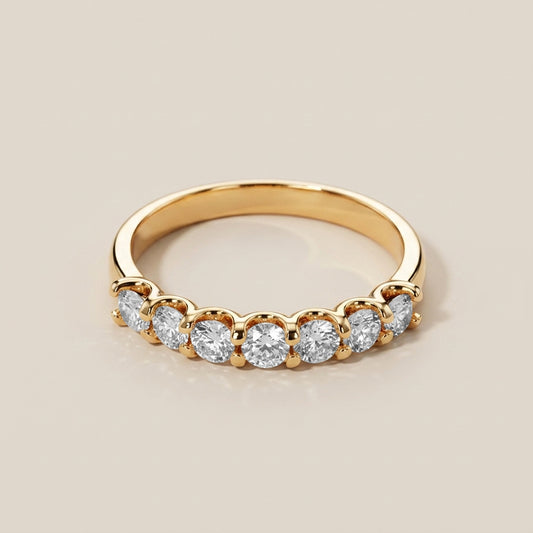 Churumbela Tipo U de Diamantes en Oro Amarillo de 14K