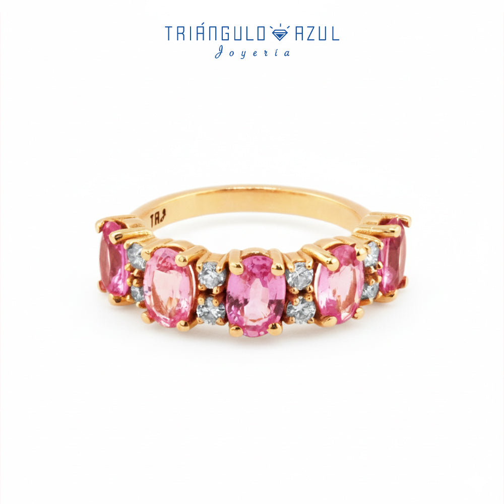 Churumbela Camila de Zafiro Rosa con 2.82 CTS Total y Diamantes de 0.25 CTS Total en Oro Amarillo de 14K