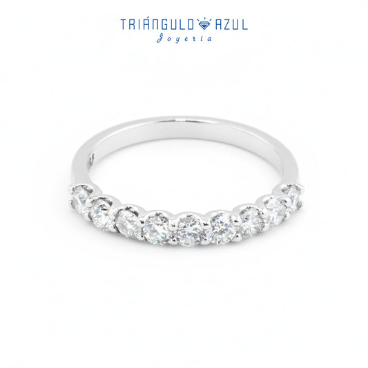 Churumbela Tipo U de Diamantes con 0.73CTS Total en Oro Blanco de 14K
