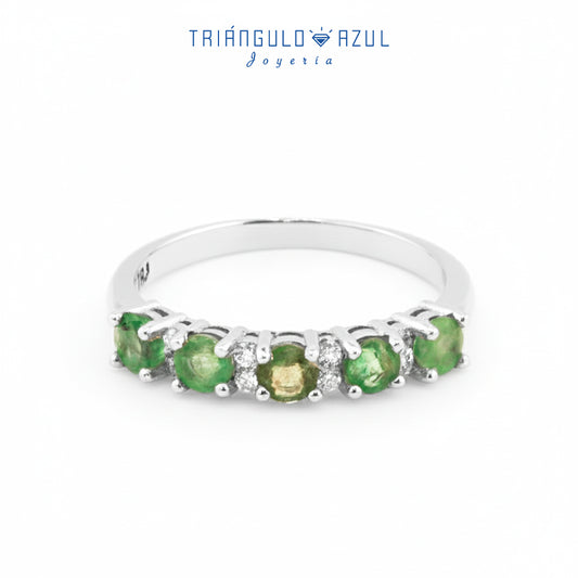 Churumbela Isabel de Esmeraldas con 0.72 CTS Total y Diamantes con 0.08 CTS Total en Oro Blanco de 14K