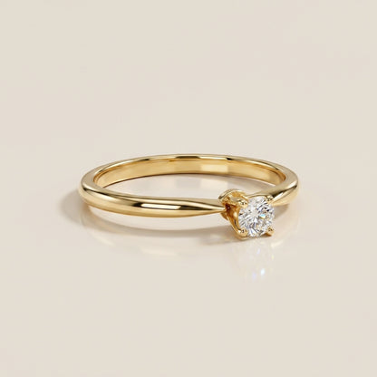 Anillo Compromiso Solitario en Oro Amarillo de 14K
