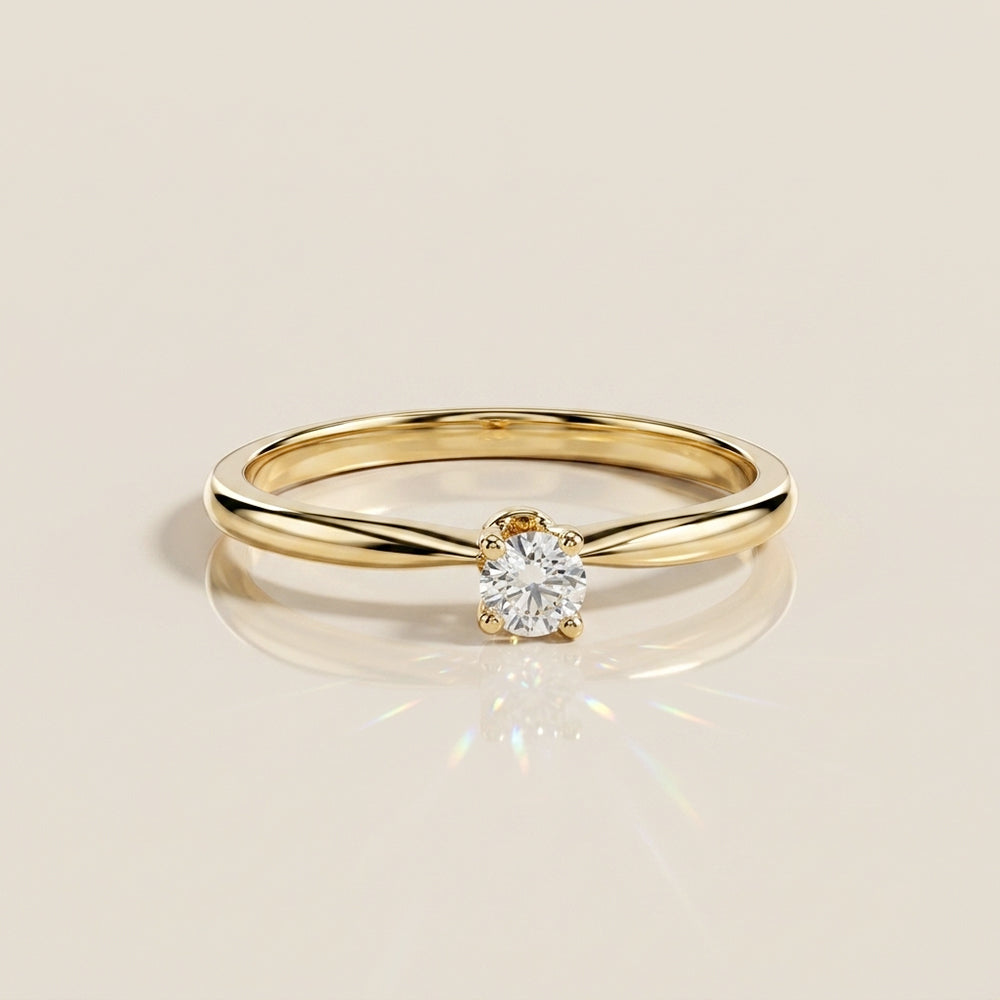 Anillo Compromiso Solitario en Oro Amarillo de 14K