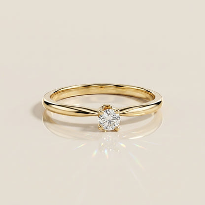 Anillo Compromiso Solitario en Oro Amarillo de 14K
