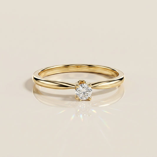 Anillo Compromiso Solitario en Oro Amarillo de 14K