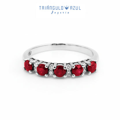 Churumbela Isabel de Rubíes con 0.63 CTS Total y Diamantes con 0.08 CTS Total en Oro Blanco de 14K