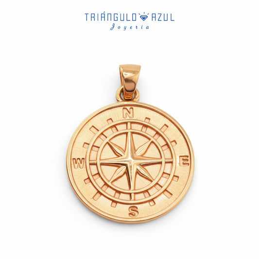 Dije Brújula en Oro Amarillo de 14K