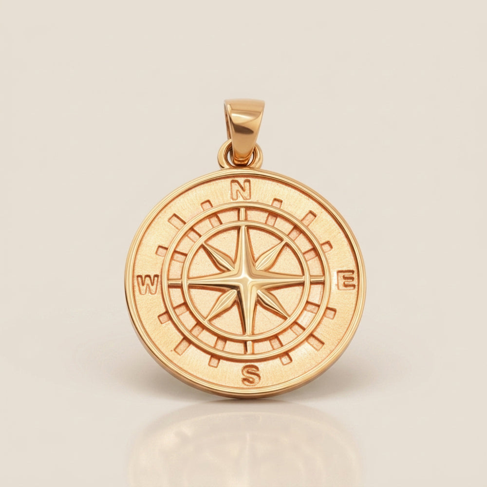 Dije Brújula en Oro Amarillo de 14K