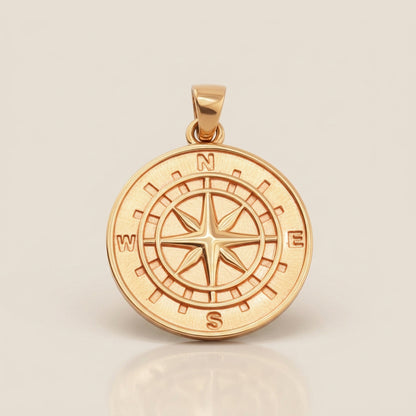 Dije Brújula en Oro Amarillo de 14K