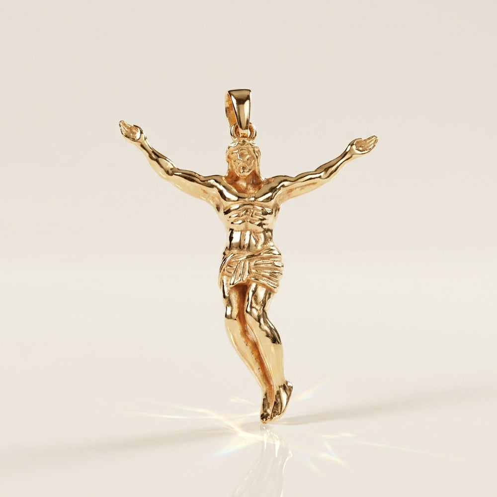 Dije Cristo Olímpico en Oro Amarillo de 14K