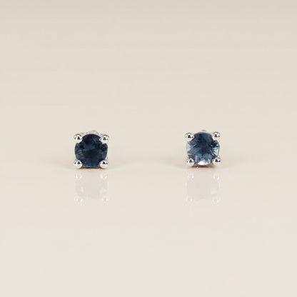 Broqueles Bebe con Zafiros Total en Oro Blanco de 14K