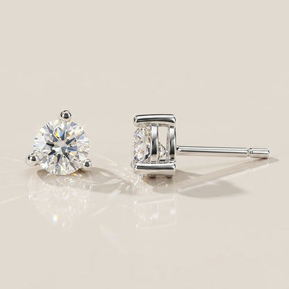 Broqueles Sencillos de Diamantes con 1.45 CTS Total en Oro Blanco de 14K