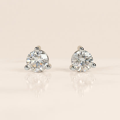 Broqueles Sencillos de Diamantes con 1.45 CTS Total en Oro Blanco de 14K