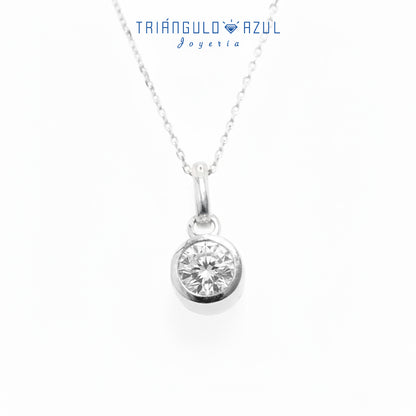 Dije Biselado de Diamante con 0.46 CTS Total en Oro Blanco de 14K