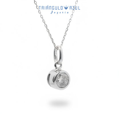 Dije Biselado de Diamante con 0.46 CTS Total en Oro Blanco de 14K