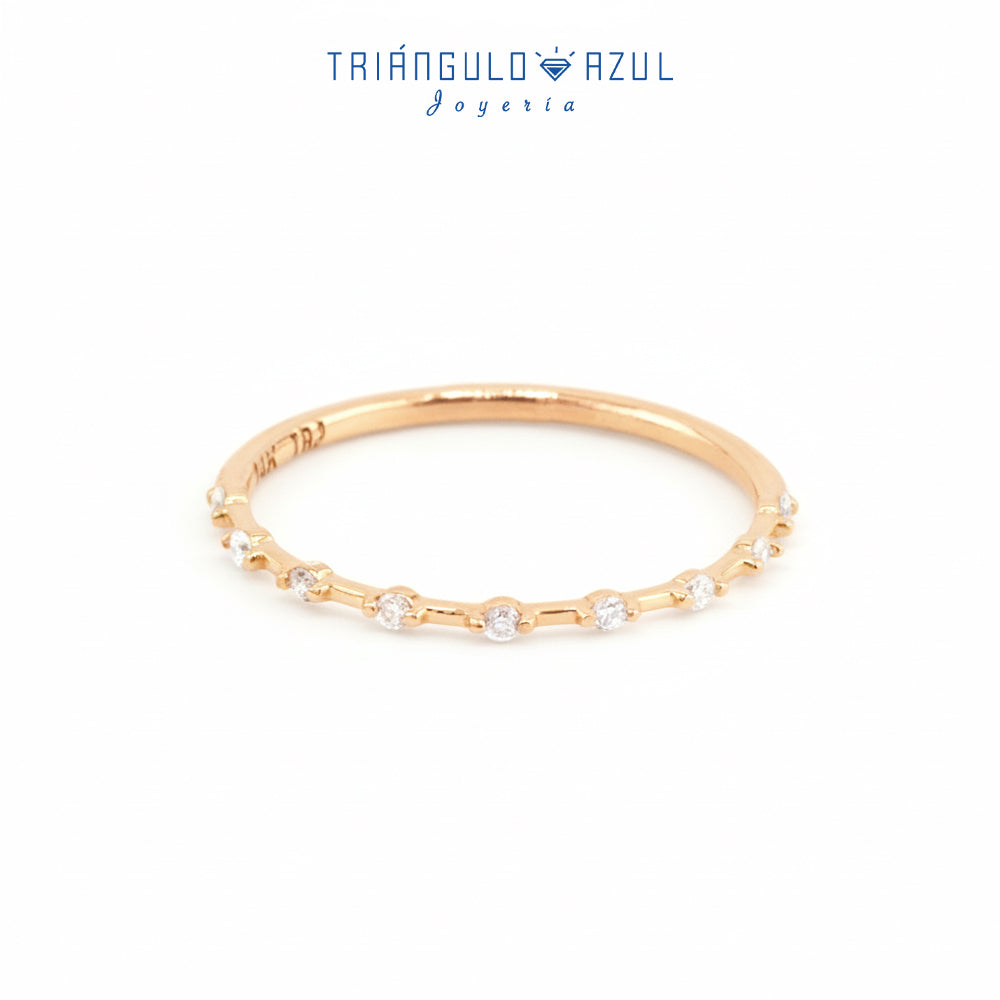 Churumbela Espaciada de Diamantes con 0.09 CTS Total en Oro Amarillo de 14K