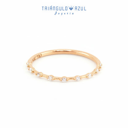 Churumbela Espaciada de Diamantes con 0.09 CTS Total en Oro Amarillo de 14K