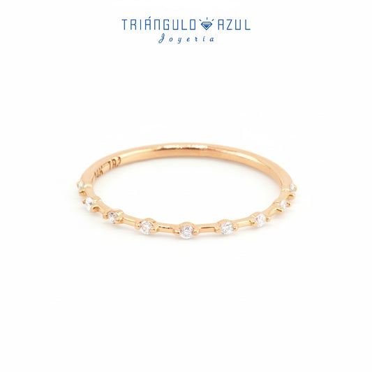 Churumbela Espaciada de Diamantes con 0.09 CTS Total en Oro Amarillo de 14K