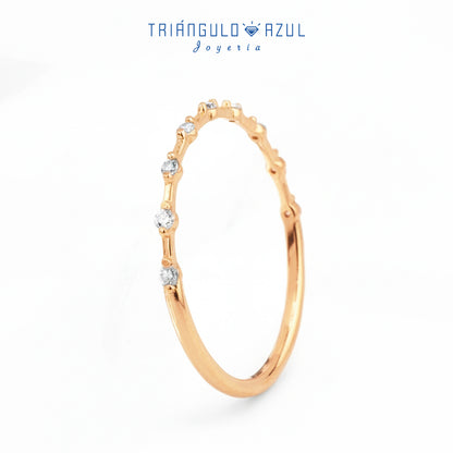 Churumbela Espaciada de Diamantes con 0.09 CTS Total en Oro Amarillo de 14K