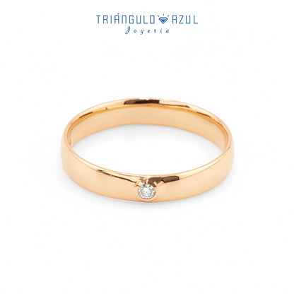 Argolla Caballero de Diamante con 0.04 CTS Total en Oro Amarillo de 14K