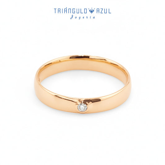 Argolla Caballero de Diamante con 0.04 CTS Total en Oro Amarillo de 14K