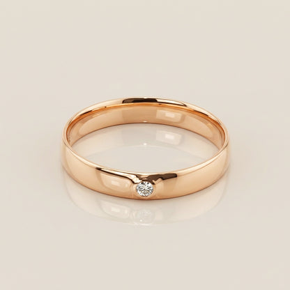 Argolla Caballero con Diamante en Oro Amarillo de 14K
