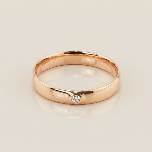 Argolla Caballero con Diamante en Oro Amarillo de 14K