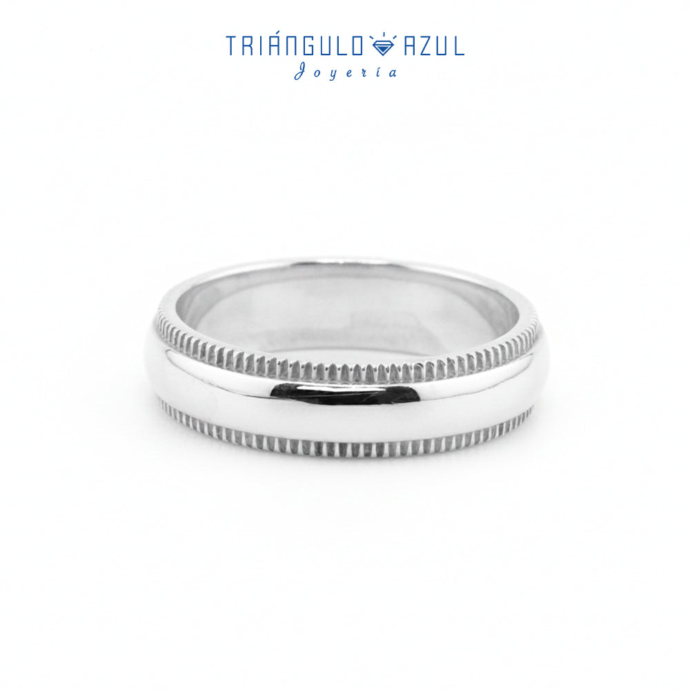 Argolla con 5.5 mm de Ancho con Milgrain en Plata