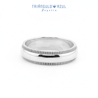 Argolla con 5.5 mm de Ancho con Milgrain en Plata