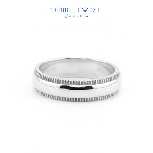 Argolla con 5.5 mm de Ancho con Milgrain en Plata