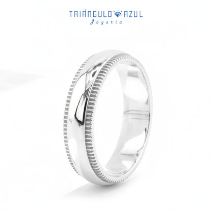 Argolla con 5.5 mm de Ancho con Milgrain en Plata