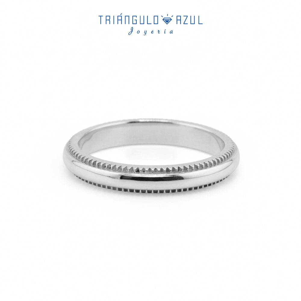 Argolla con Milgrain 3.5 mm de Ancho en Plata