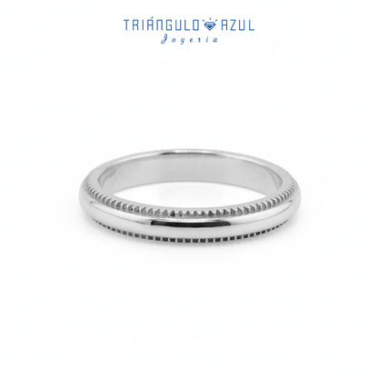 Argolla con Milgrain 3.5 mm de Ancho en Plata