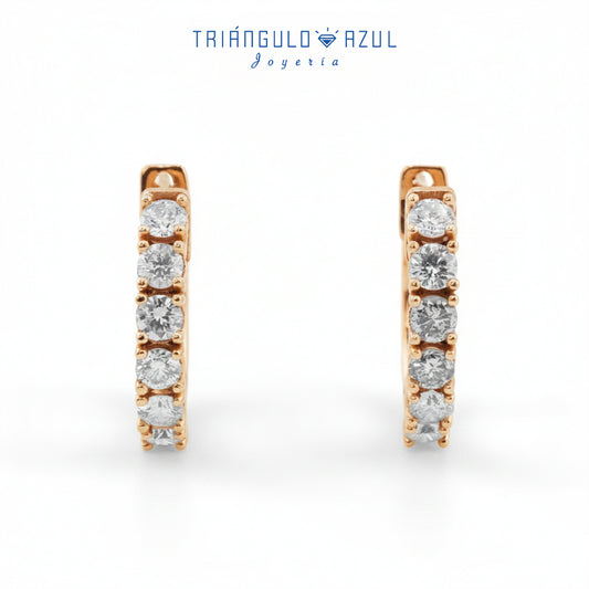 Arracadas Olivia con Diamantes con 0.82 CTS Total en Oro Amarillo de 14K