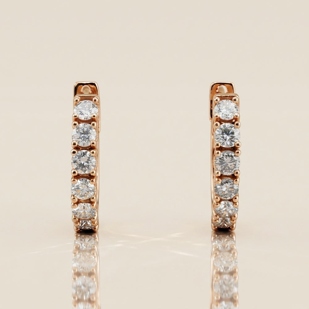 Arracadas Olivia con Diamantes con 0.82 CTS Total en Oro Amarillo de 14K