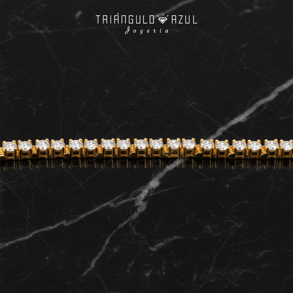 Pulseras Tenis Doble Eslabón con Diamantes con 2.76 CTS Total en Oro Amarillo de 14K