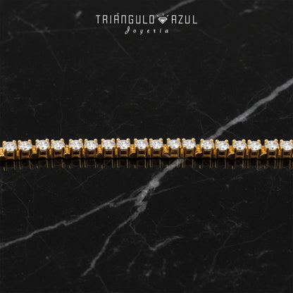 Pulseras Tenis Doble Eslabón con Diamantes con 2.76 CTS Total en Oro Amarillo de 14K