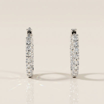 Arracadas In-Out con Diamantes en Oro Blanco de 14K