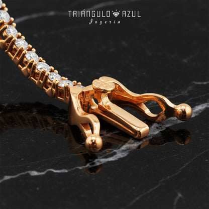 Pulsera Tenis Doble Eslabon con Diamantes con 2.05 CTS Total en Oro Amarillo de 14K