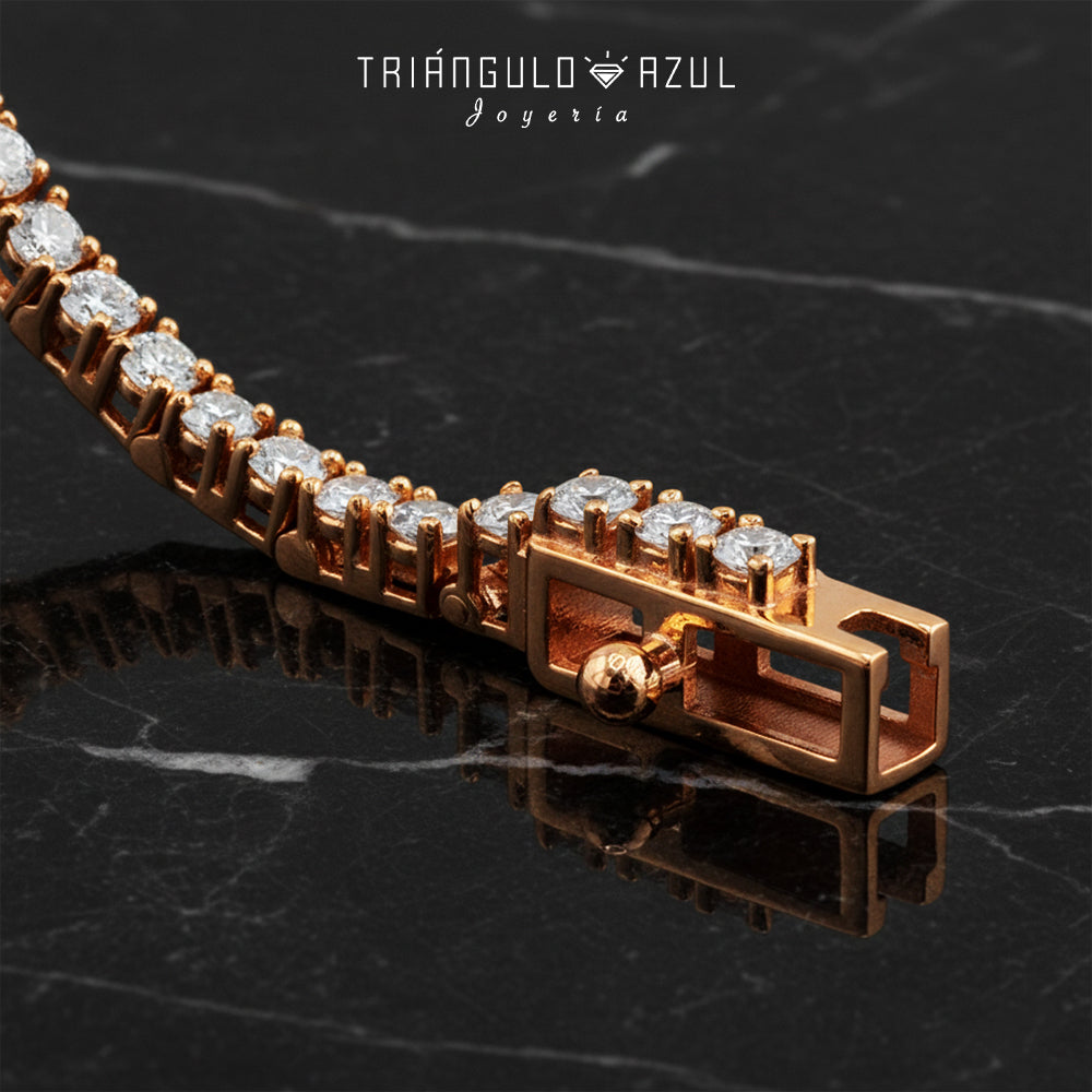 Pulsera Tenis Doble Eslabon con Diamantes con 2.05 CTS Total en Oro Amarillo de 14K