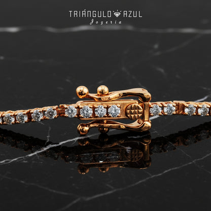 Pulsera Tenis Doble Eslabon con Diamantes con 2.05 CTS Total en Oro Amarillo de 14K